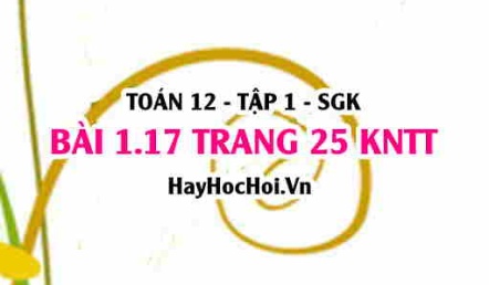 Bài 1.17 SGK Toán 12 tập 1 Kết nối tri thức